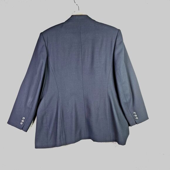 Talbots Wool Classic Blazer 16 Made In Japan Tailored Notched Lapel Navy Lined - Picture 2 of 15